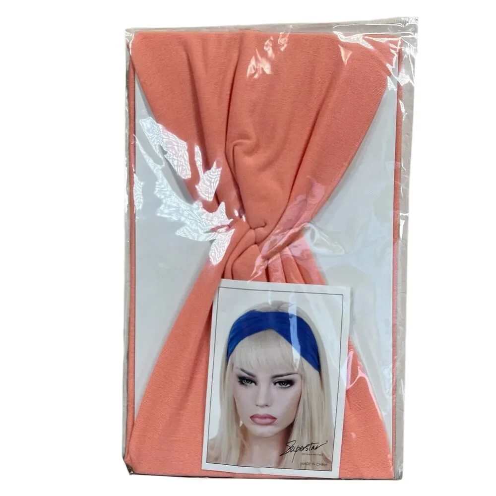 HeadBands Peach Wide Large Turban Boho Cloth Hairband Twisted Knot Yoga Hippie